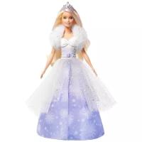 Кукла Barbie Снежная принцесса с раскрывающимся платьем GKH26 розовый