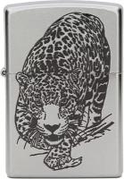 Оригинальная бензиновая зажигалка ZIPPO 205 LEOPARD с покрытием Satin Chrome - Леопард