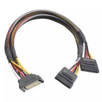 Кабель Akasa SATA power splitter 15-pin male на 2x 15-pin female SATA AK-CBPW05-30