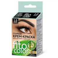 Fito косметик Стойкая крем-краска для бровей и ресниц Fito color 2 х 2 мл, 1.0 черный, 4 мл