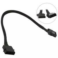 Удлинитель Akasa Molex 4pin (m) - Molex (f) 4pin (AK-CBPW02-30), 0.3 м, черный