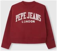 Свитшот Pepe Jeans, укороченный, без капюшона, без карманов