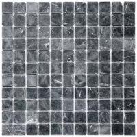 Мозаика из мрамора Natural Mosaic 4M009-26T 4 мм черный темный квадрат матовый