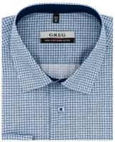 Рубашка мужская длинный рукав GREG 223/231/3407/Z/1, Полуприталенный силуэт / Regular fit, цвет Голубой, рост 164-172, размер ворота 40