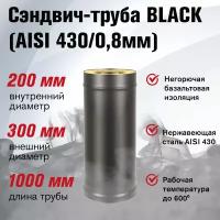 Сэндвич-труба BLACK (AISI 430/0,8мм) L-1м (200х300)