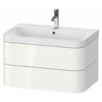 Тумба для ванной с раковиной 77,5 см Duravit Happy D.2 Plus HP4347O2222, с двумя ящиками, белый глянец