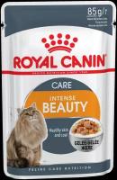 Влажный корм желе для взрослых кошек Royal Canin Intense Beauty для здоровья шерсти кошки в возрасте от 1 до 12 лет, 24 x 0.085 кг