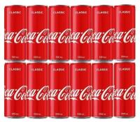Газированный напиток Coca-Cola Classic, 0.33 л, металлическая банка, 12 шт