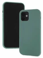 Чехол для iPhone 12 mini Kruche Silicone Pine green, противоударный пластиковый кейс, защитный силиконовый бампер, софттач накладка с защитой камеры