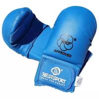 Накладки на руки для карате BestSport, WKFappr, ПУ BS-з26WKF синий, р. XL