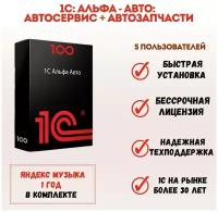 Программа 1С Альфа-Авто: Автосервис+Автозапчасти. Комплект на 5 пользователей