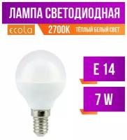 Ecola шар G45 E14 7W 2700K 2K 75x45 Premium K4QW70ELC