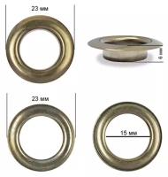 Люверсы сталь TBY.2093 №28 (Ø 15мм, h 6мм) цв. никель черный уп. 200шт