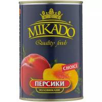 Mikado Персики половинками в сиропе, 410 г, 425 мл