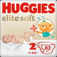 Подгузники Huggies Elite Soft ➁ 4-6кг 82 шт