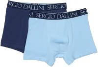 Трусы-Боксеры для мальчиков SERGIO DALLINI 2 шт. в фирменной упаковке SD600-7-116 синий/ голубой