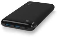 Внешний аккумулятор Ttec 10.000mAh PowerSlim LCD PD QC 18Вт USB-C PD 20Вт Черный 2BB185S