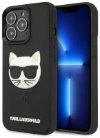 Чехол Karl Lagerfeld 3D Rubber Choupette's head Hard для iPhone 13 Pro, цвет Черный (KLHCP13LCH3DBK)