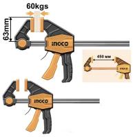Зажимы тиски 2шт INGCO струбцина 63х450 HQBC01603 комплект для столярных работ регулируемые