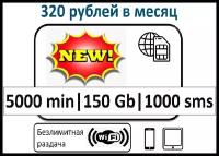 Sim карта, 320 рублей Абонентская плата, для мобильных телефонов, бесплатная раздача WI-FI, безлимитный мобильный интернет 3G 4G LTE сим карта