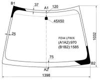 Стекло Лобовое Mitsubishi Colt 02-12 / Colt Plus 04-12 XYG арт. PZ44 LFW/X