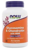 Препарат для укрепления связок и суставов NOW Glucosamine & Chondroitin with MSM, 90 шт