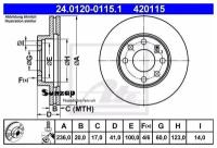 Диск тормозной передний вентилируемый, 24012001151 ATE 24.0120-0115.1