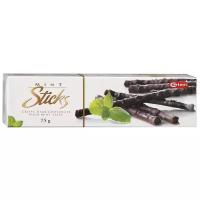 Carletti Шоколадный хворост Mint Sticks со вкусом мяты из темного шоколада, 75 г, картонная коробка