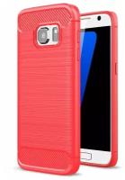 Чехол-накладка Carbon Fibre для Samsung Galaxy S7 (красный)