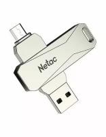 USB флешка Netac U381 16Gb metal USB 3.0 + microUSB (NT03U381B-016G-30PN)