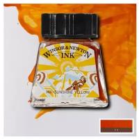 Тушь Winsor&Newton для рисования, солнечно-желтый, стекл. флакон 14мл