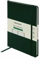 Бизнес-блокнот / записная книжка мужской / женский А5 (130х210 мм), Brauberg Ultra, балакрон, 80 г/м2, 96 л, клетка, темно-зеленый