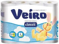 ТБрул Veiro Classic, 5С212, 2-сл., 12 рулонов, белый