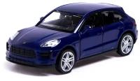 Машина металлическая PORSCHE MACAN S, 1:32, открываются двери, инерция, цвет синий