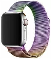 Ремешок для Apple Watch миланская петля 38-40-41 мм, перламутровый / Браслет для часов Apple Watch series 1-7 SE / Металлический браслет для Эппл Вотч