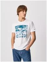 Футболка мужская, Pepe Jeans London, артикул: PM508075, цвет: белый (800), размер: XL