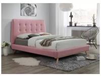 Кровать SIGNAL DONA, розовый / дуб, 160x200, тк. 58