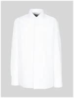 Школьная рубашка Tsarevich, прямой силуэт, на пуговицах, длинный рукав, манжеты, размер 158-164, белый