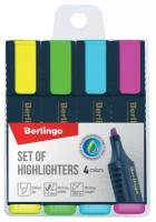 Набор маркеров-текстовыделителей 4 цвета, Berlingo 5,0 мм, европодвес