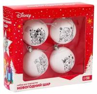 Набор для творчества Новогодние шары Принцессы Disney набор 4 шт, шар 5,5 см