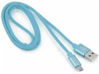 Кабель USB 2.0 Cablexpert CC-S-mUSB01Bl-1M, AM/microB, серия Silver, длина 1 м, синий