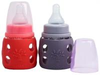 Бутылочки Без бренда Бутылочка в силиконовом чехле, стекло, от 0 мес., 60 мл., цвет микс для девочки
