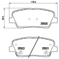 Дисковые тормозные колодки задние brembo P30063 для Hyundai, Kia, SsangYong (4 шт.)
