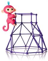 Робот WowWee Fingerlings Обезьянка с игровой площадкой Jungle Gym Playset, розовый