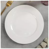 Тарелка обеденная с утолщенным краем White Label, d=22,5 см, цвет белый./В упаковке шт: 1