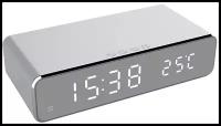 Часы будильник MyPads A129-295 с быстрой беспроводной зарядкой телефона крупными цифрами и измерением температуры воздуха