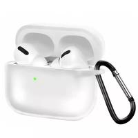 Чехол для наушников Apple AirPods Pro/Pro 2 силиконовый с карабином (прозрачный)