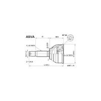 Шрус наружный 25x50x25 Asva MT06 Hyundai / Kia (Mobis): 25*50*25 4960733A20 4950828B00 4950728B00 4950828E00