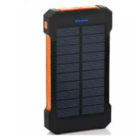 Внешний аккумулятор Power Bank с солнечной батарей 10000 мАч, оранжевый