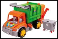 Машины для малышей Zarrin Toys Мусоровоз TrashTruck, с баком, цвет оранжевый, цвет зелёный